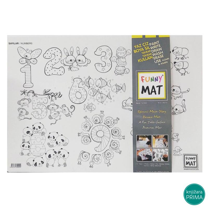 Podmetač za sto bojanka FUNNY MAT brojevi 