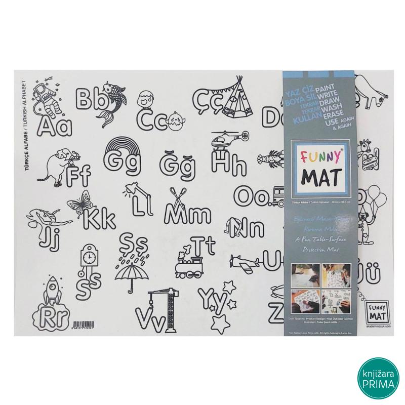 Podmetač za sto bojanka FUNNY MAT alfabet 