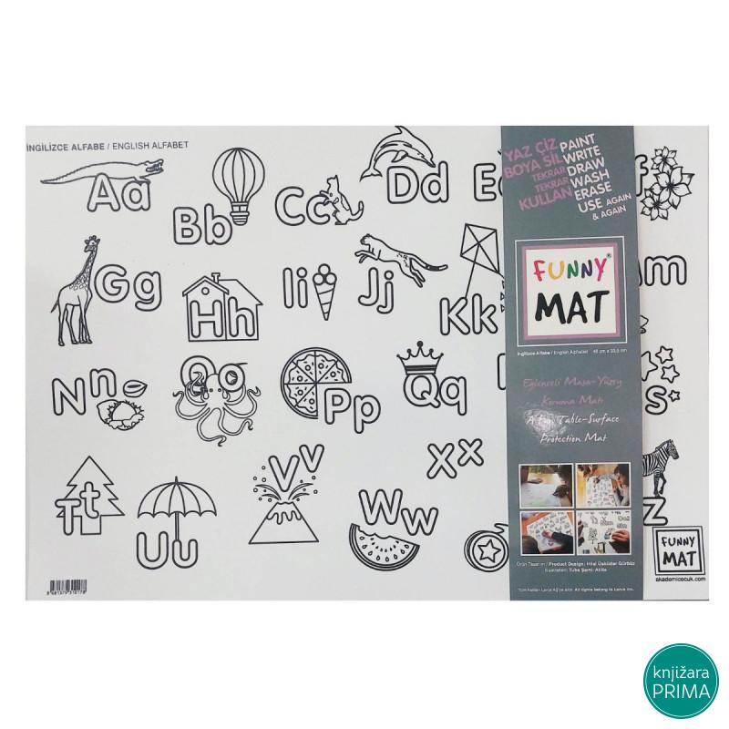 Podmetač za sto bojanka FUNNY MAT alfabet 
