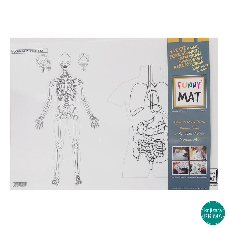 Podmetač za sto bojanka FUNNY MAT naše telo 