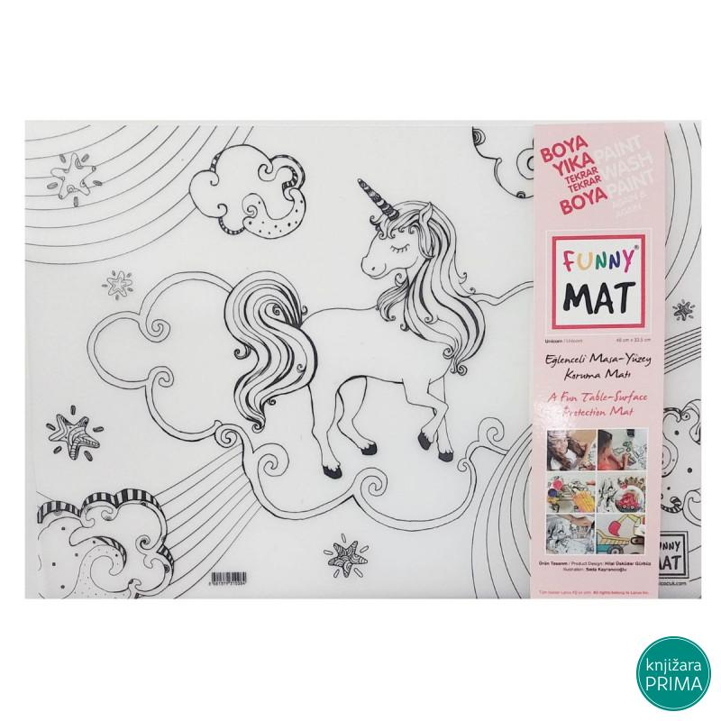 Podmetač za sto bojanka FUNNY MAT jednorog 