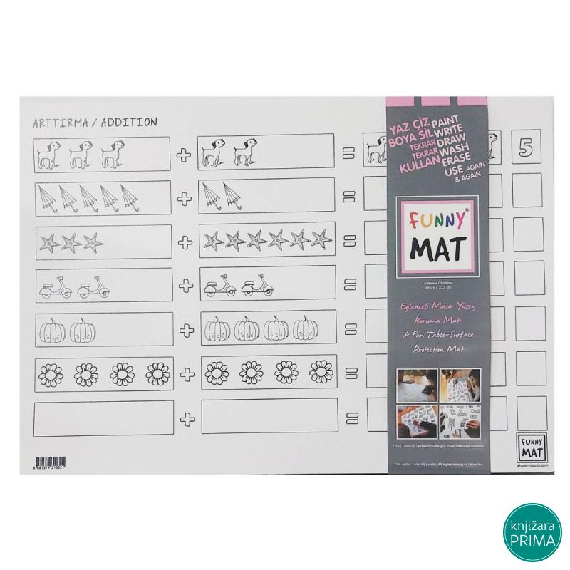 Podmetač za sto bojanka FUNNY MAT sabiranje 