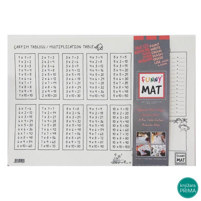 Podmetač za sto bojanka FUNNY MAT množenje 