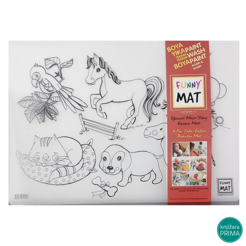 Podmetač za sto bojanka FUNNY MAT kućni ljubimci 