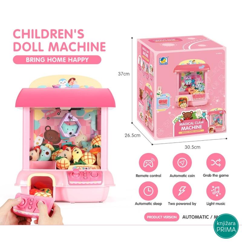 Mašina sa hvataljkom za igračke roze 