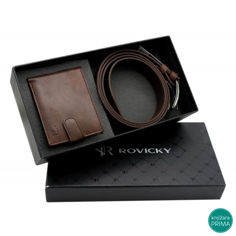 Set novčanik i kaiš ROVICKY braon 