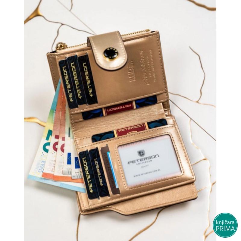 Ženski novčanik PETERSON Wave zlatni 