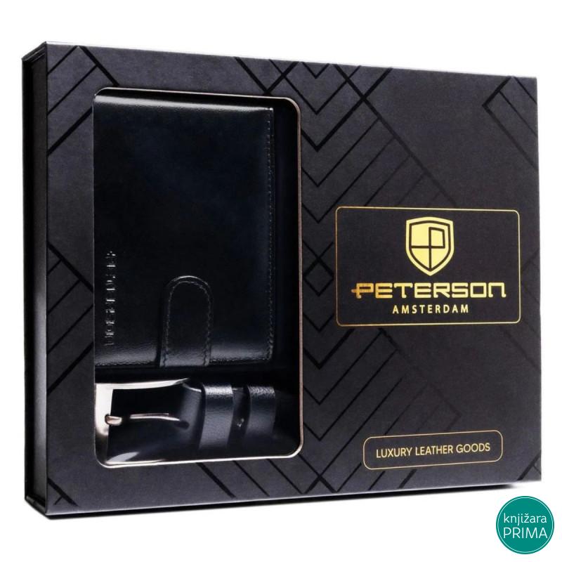 Elegantan set novčanik i kaiš PETERSON koža 