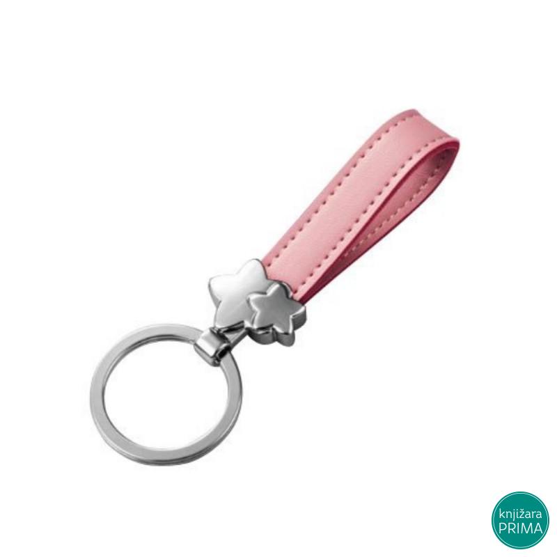 Privezak zvezda sa roze kožom 