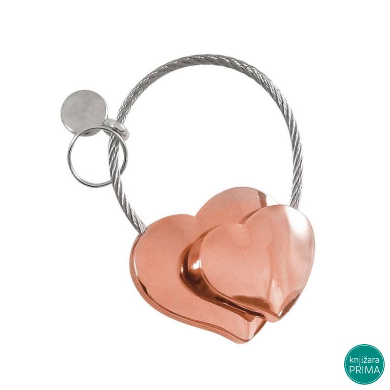 Privezak srca rose gold 