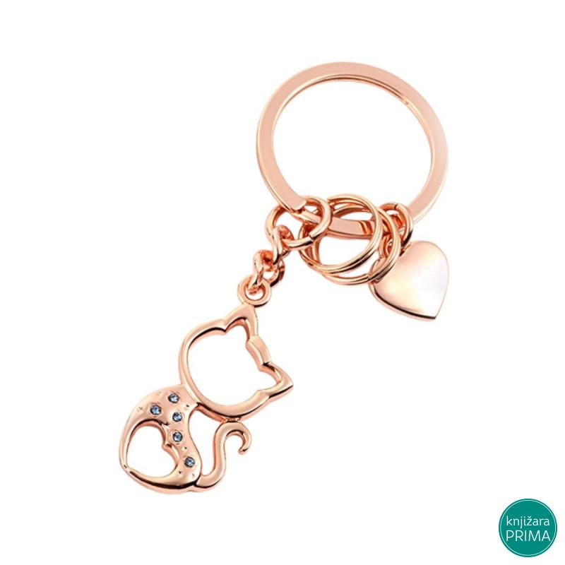 Privezak maca rose gold 