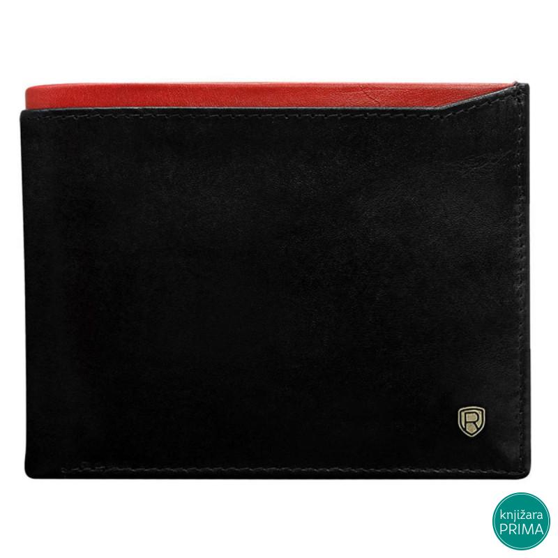 Kožni novčanik ROVICKY crno-crveni 