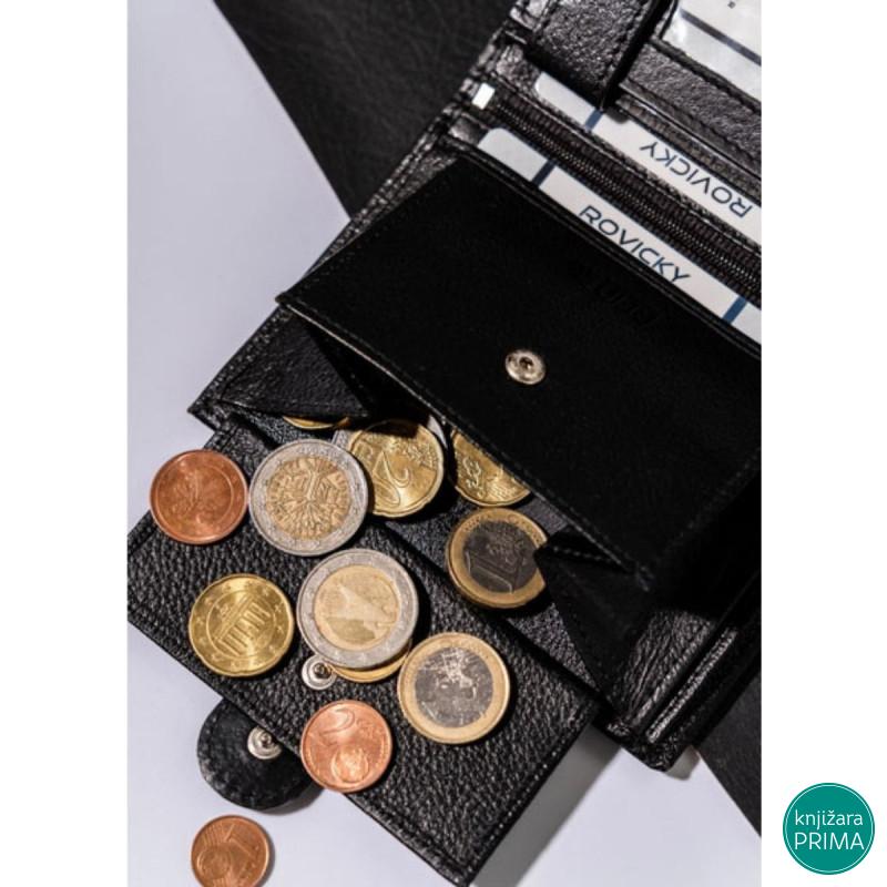 Kožni novčanik ROVICKY crni 