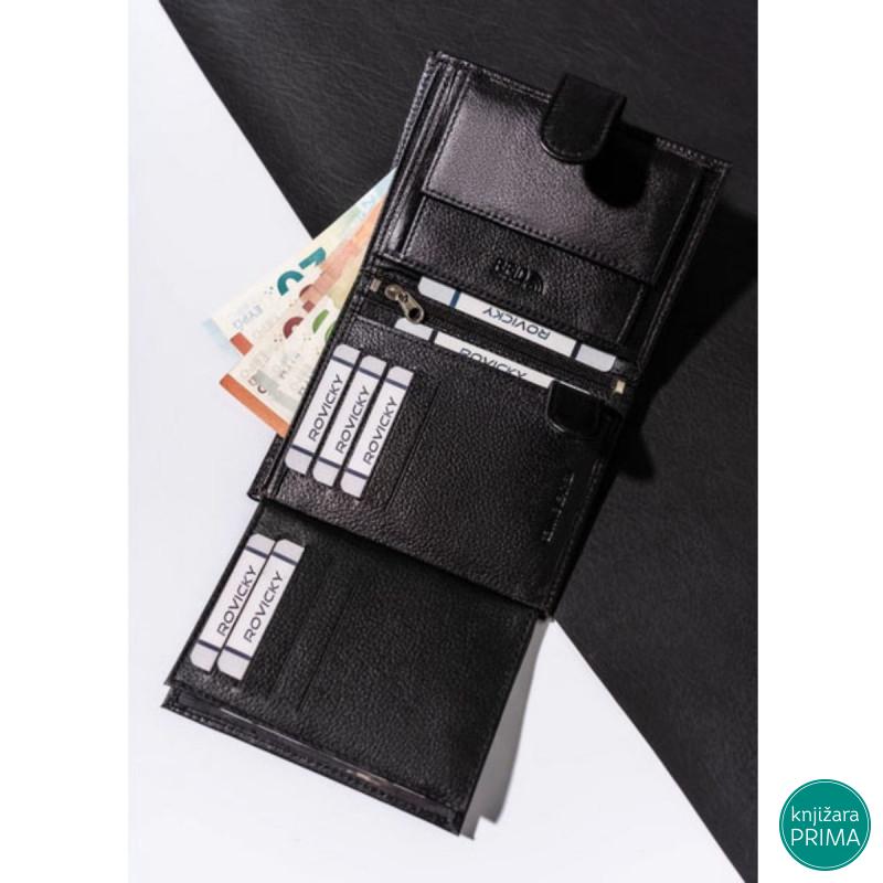 Kožni novčanik ROVICKY crni 