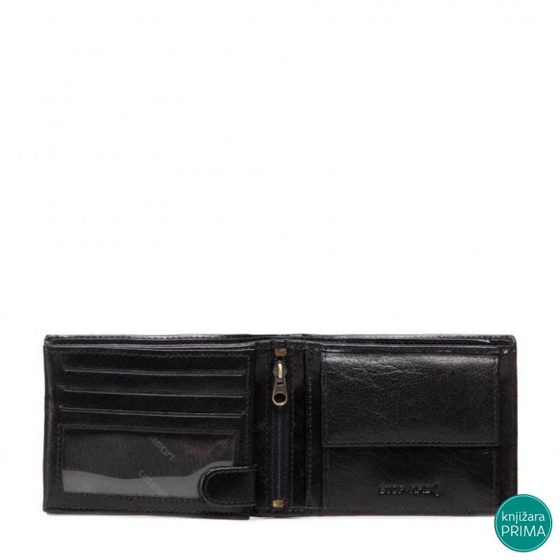 Kožni novčanik PETERSON crni 