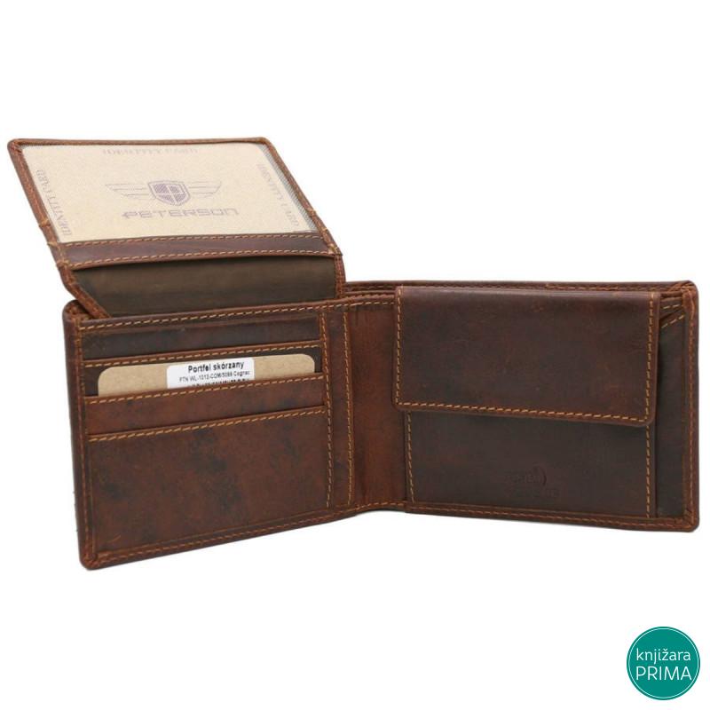 Muški kožni braon novčanik PETERSON 