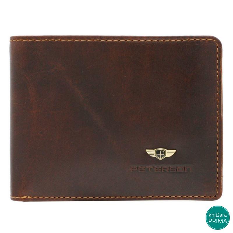 Muški kožni braon novčanik PETERSON 