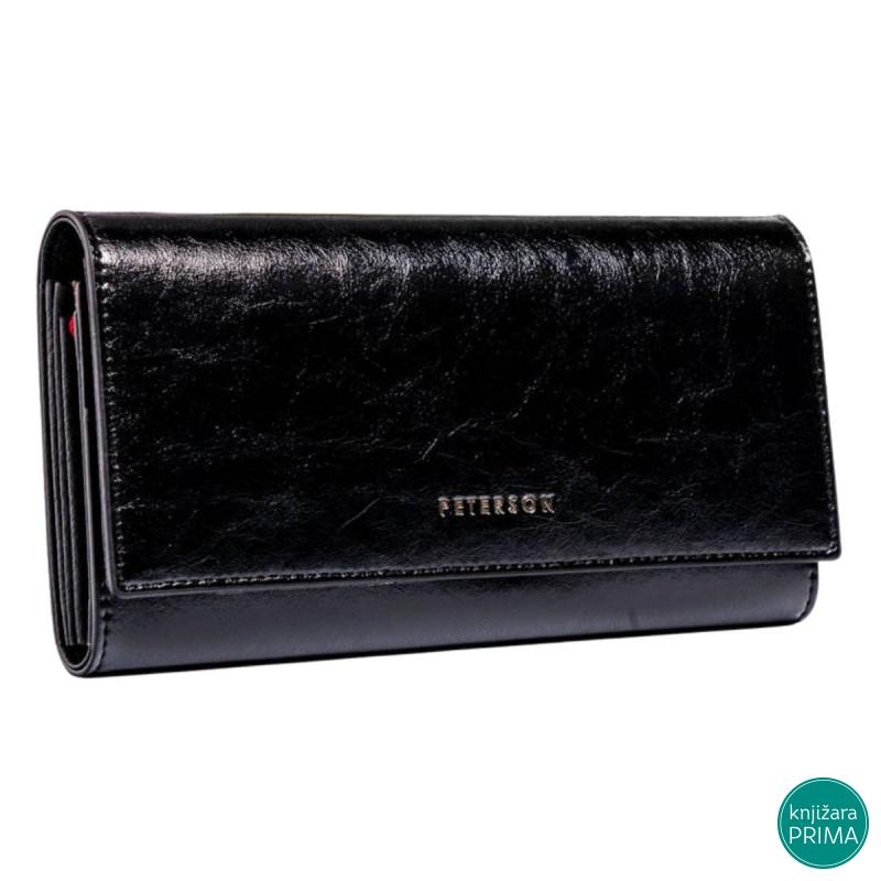 Kožni novčanik PETERSON Luxury crni 