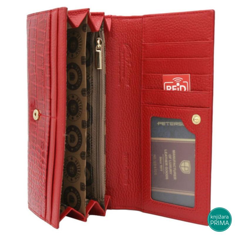 Kožni novčanik PETERSON Luxury crveni 