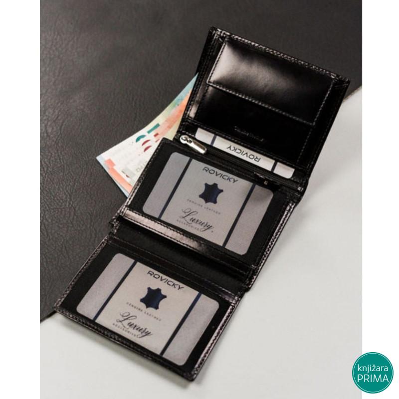 Kožni novčanik ROVICKY crni 
