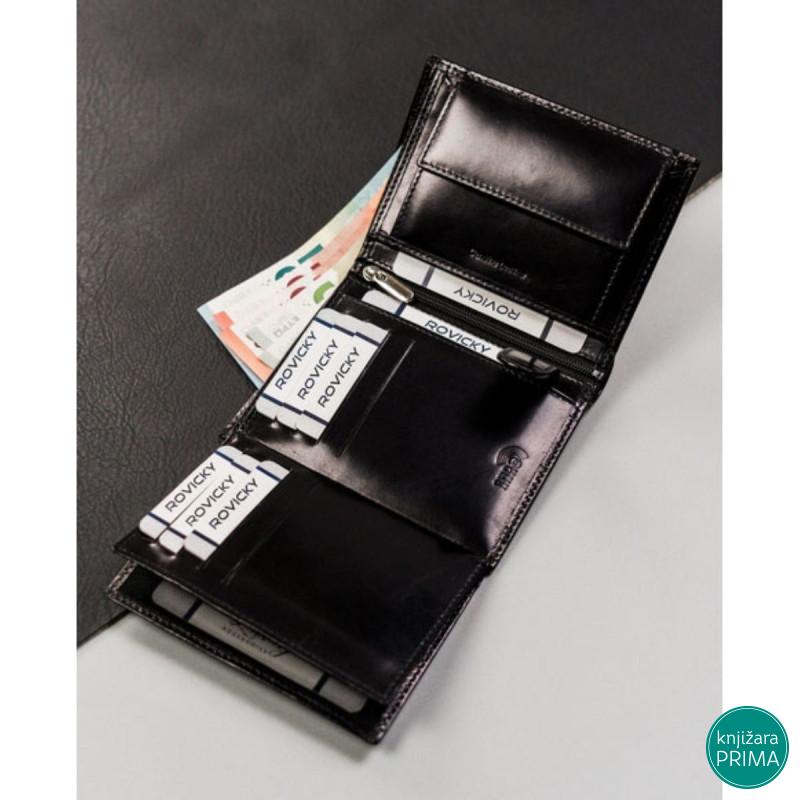 Kožni novčanik ROVICKY crni 