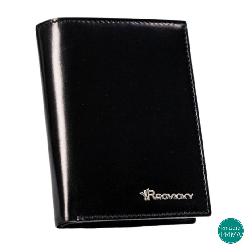 Kožni novčanik ROVICKY crni 
