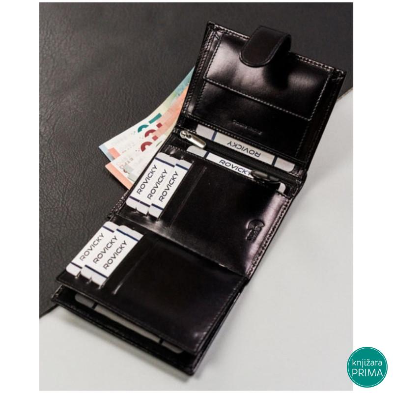 Kožni novčanik ROVICKY crni 