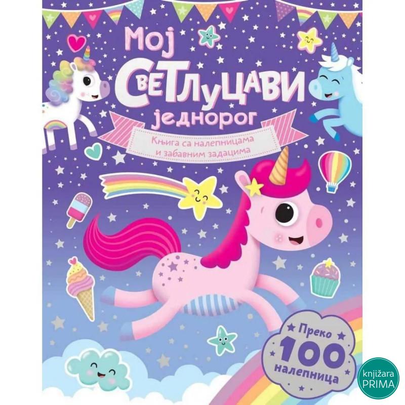 Knjiga sa nalepnicama i zabavnim zadacima moj svetlucavi jednorog VULKAN 
