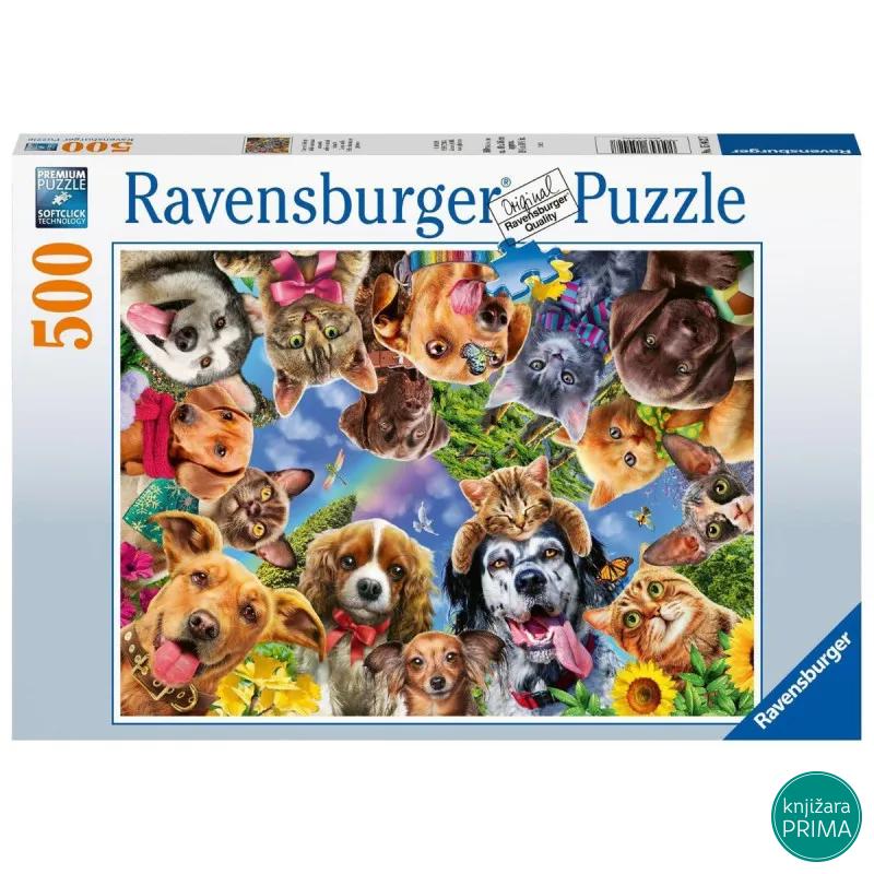 Puzzle RAVENSBURGER Životinjski selfi 500 