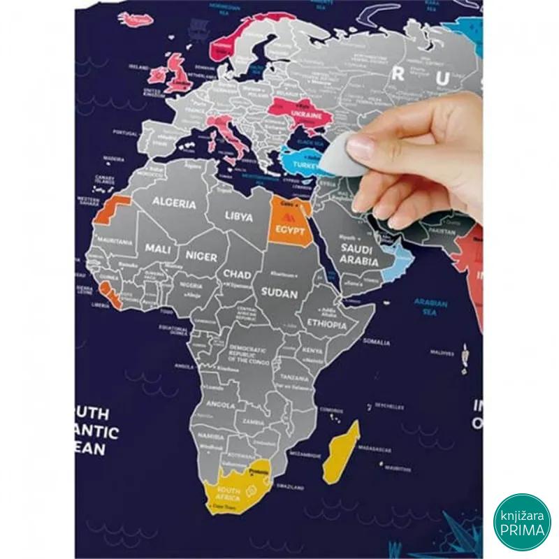 Greb Greb karta sveta sa idejama za putovanja 