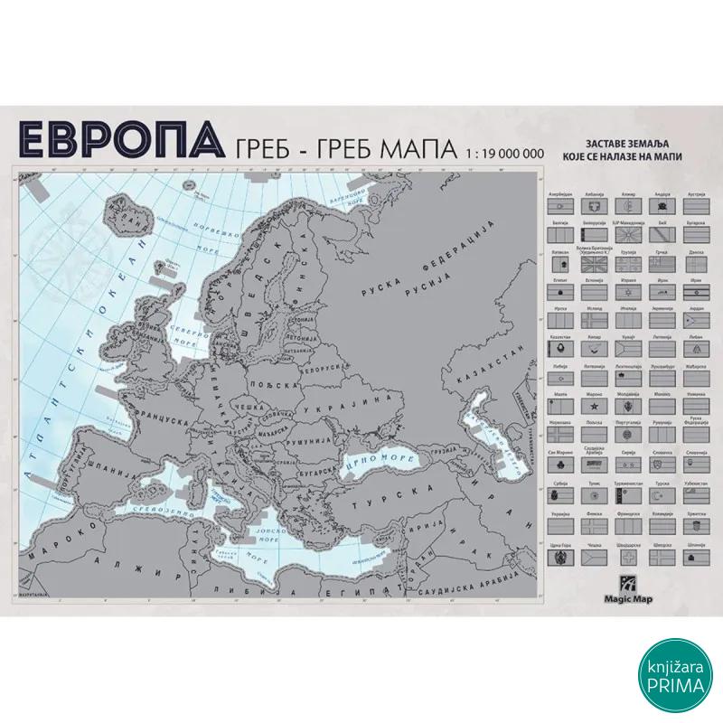 Greb greb mapa Evrope MAGIC MAP 