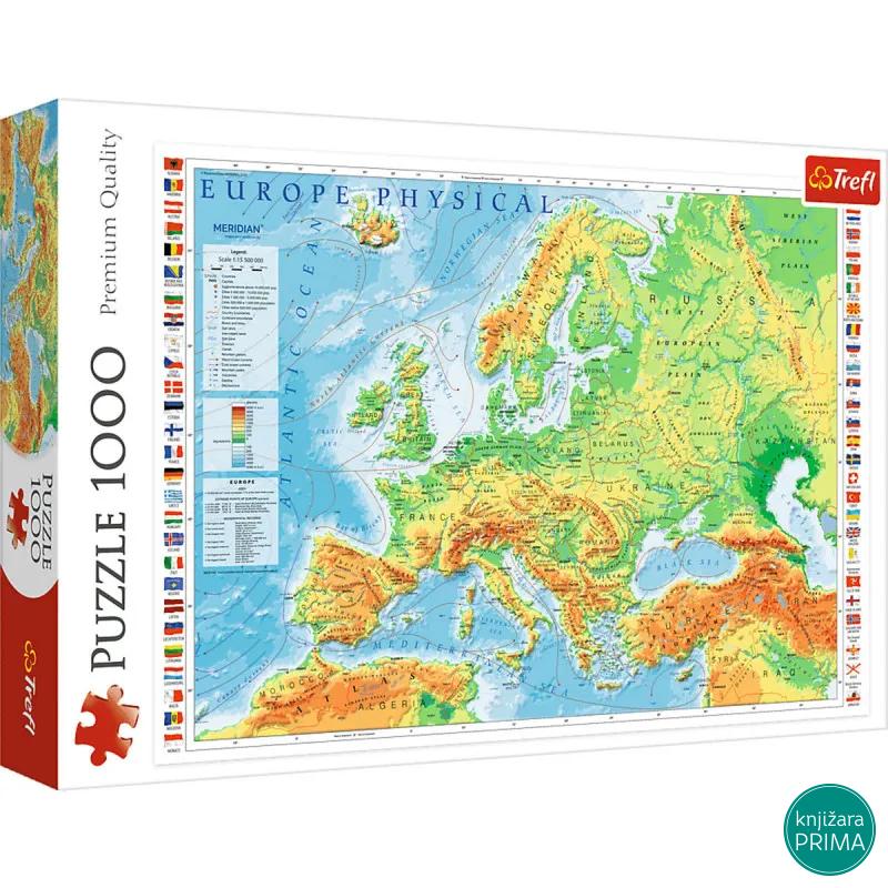 Puzzle TREFL 1000 Physical map of Europe 