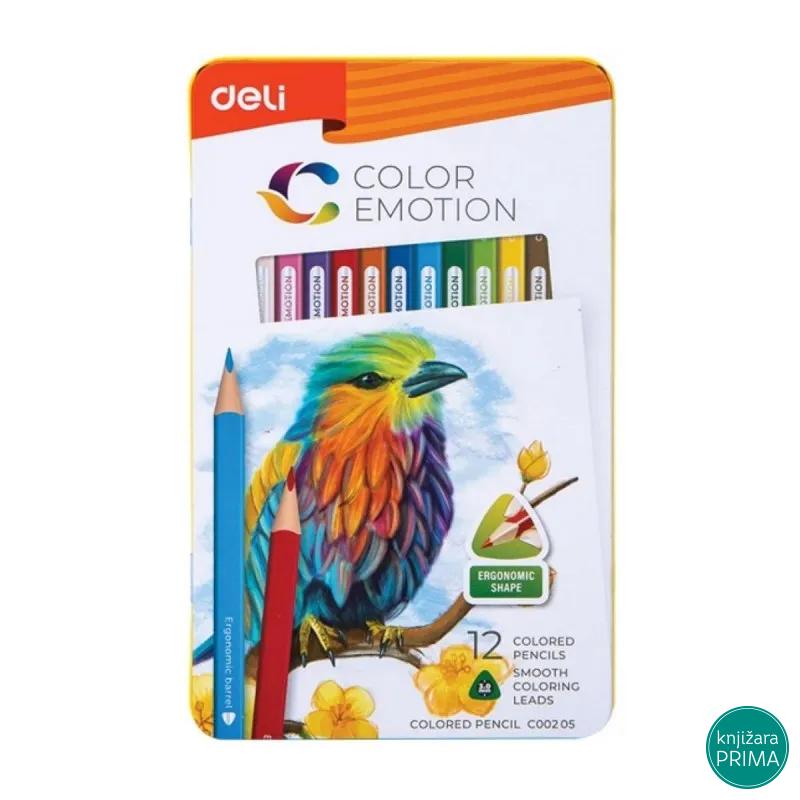 Drvene bojice 12 DELI Color Emotion metalna kutija 
