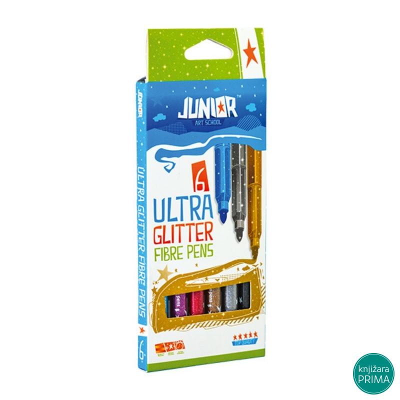 Flomasteri 6 JUNIOR Ultra Glitter 